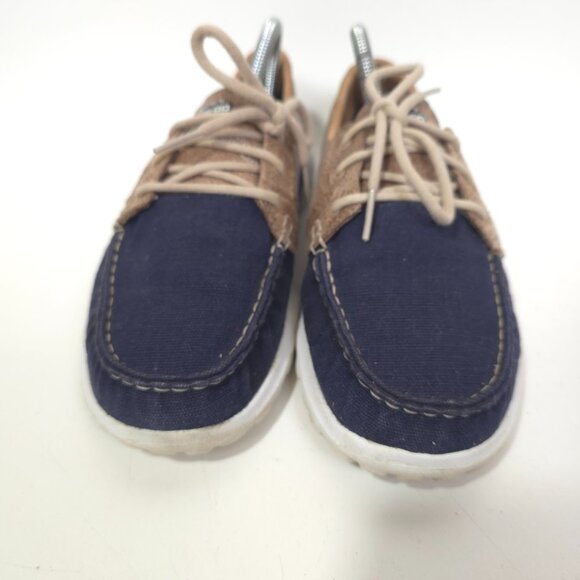 Skechers Relaxed Fit Women's Breathe Easy Fortune Knit Boat Shoes Navy Tan 8.5 - Picture 2 of 10
